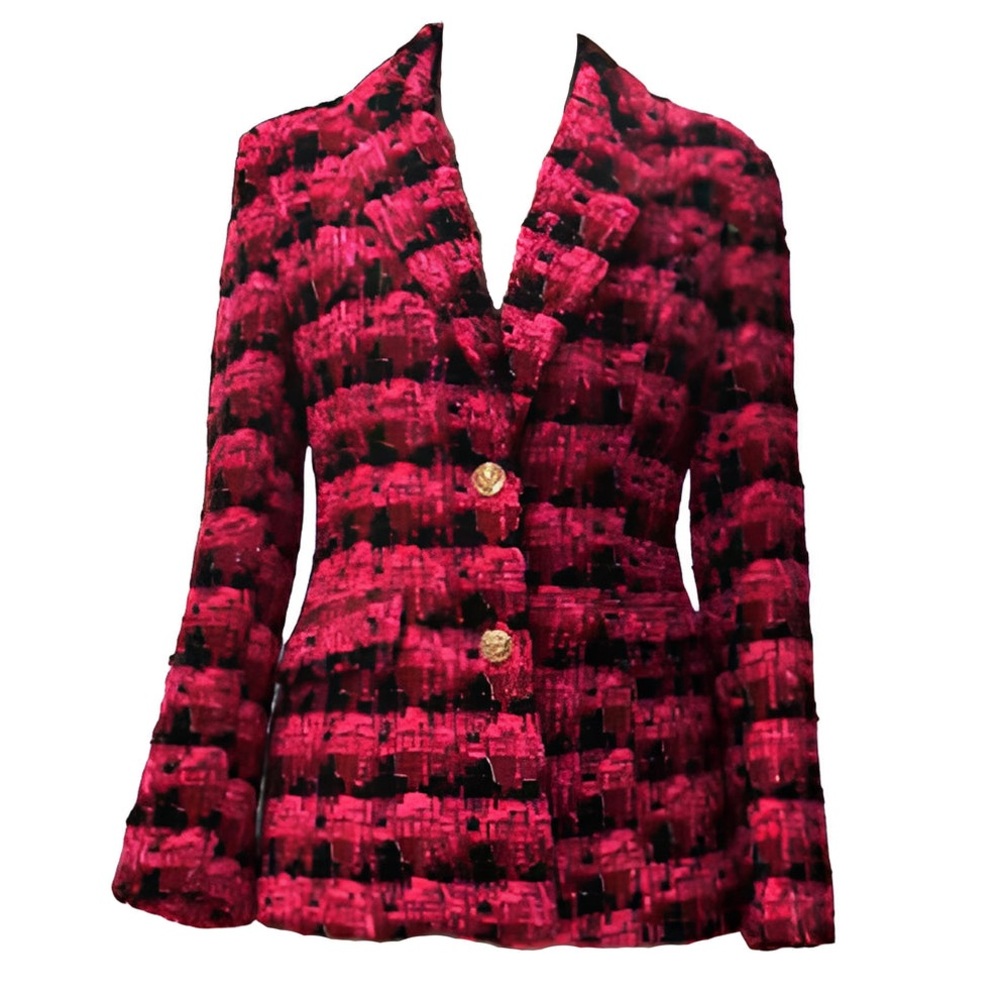 Fuchsia Tweed Blazer Jacket